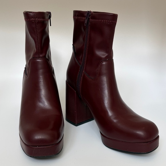 Ardene Shoes - Ardene Dark Red Heeled Boots